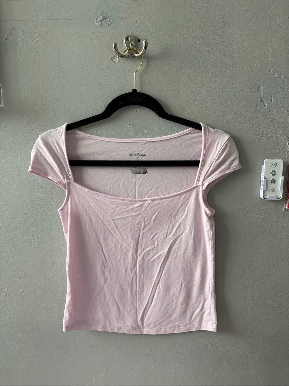 wild fable Light Pink Square-Neck Crop Top